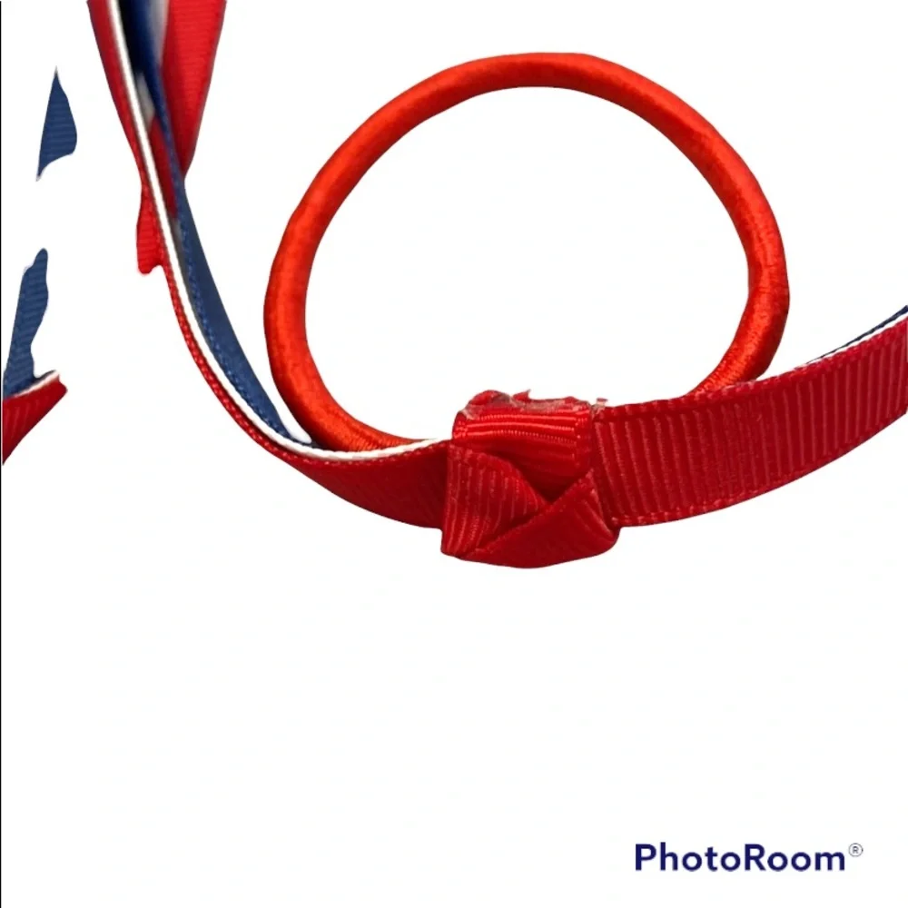Red White and Blue Ponytail Ribbon Set